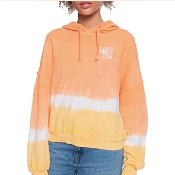 Roxy Tops - ROXY Orange and Yellow Tie-Dye Hoodie